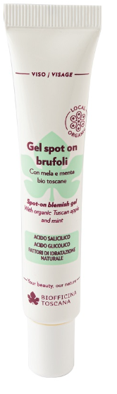Biofficina Toscana Gel Spot On Brufoli Trattamento Localizzato con Acido Salicilico ed Estratti Bio di Mela e Menta 15 ml