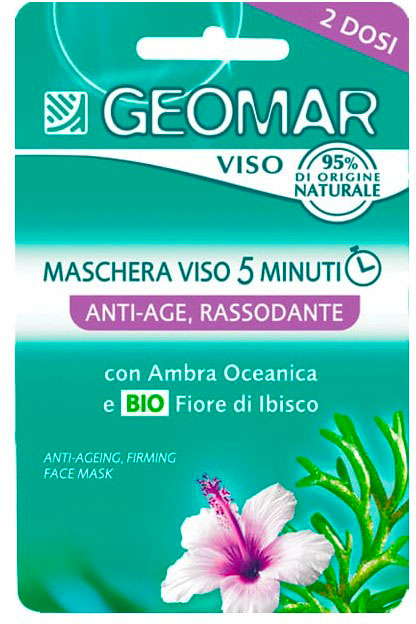 Geomar - maschera viso 5 minuti anti age rassodante con fiore di ibisco biologico e ambra oceanica 2 dosi 15 ml — confronto prezzi