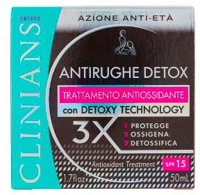 Clinians - crema antirughe detox - trattamento antiossidante - 50 ml