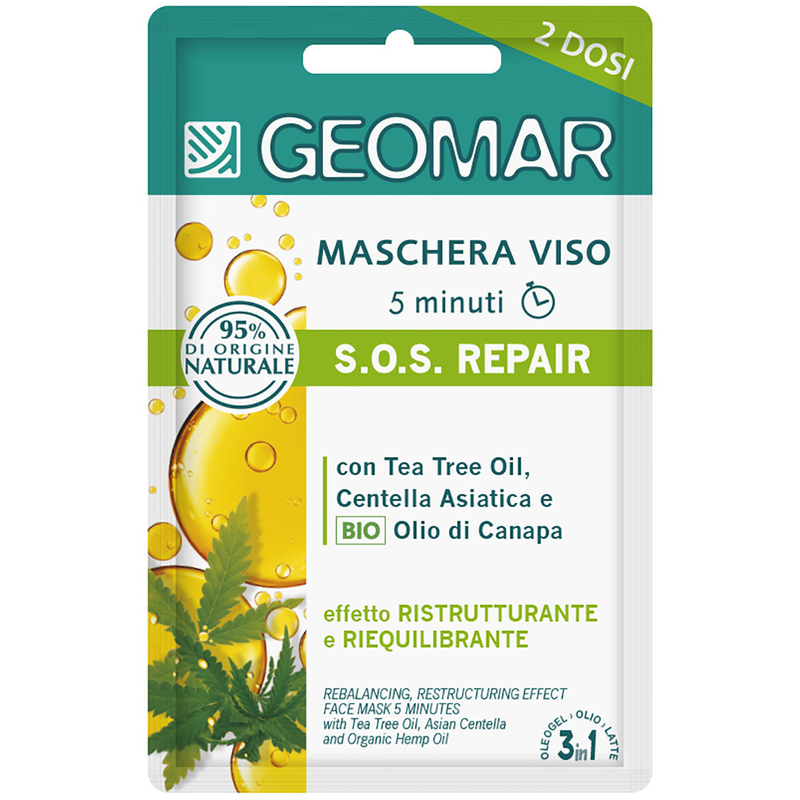 Geomar - Sos Repair - Maschera viso ristrutturante e riequilibrante 2 dosi — confronto prezzi