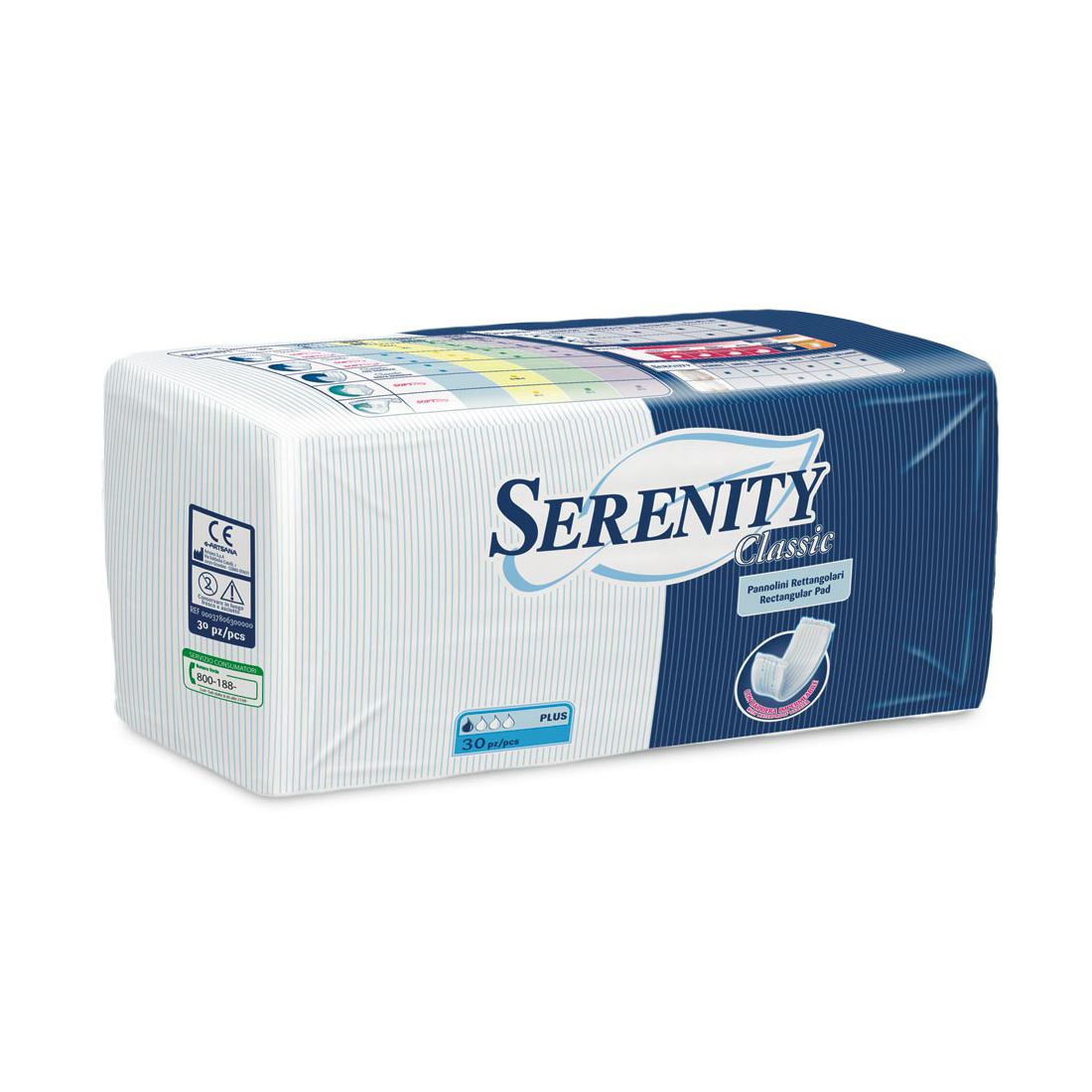 Serenity Classic Pannolone Rettangolare Con Barriera 30 Pezzi