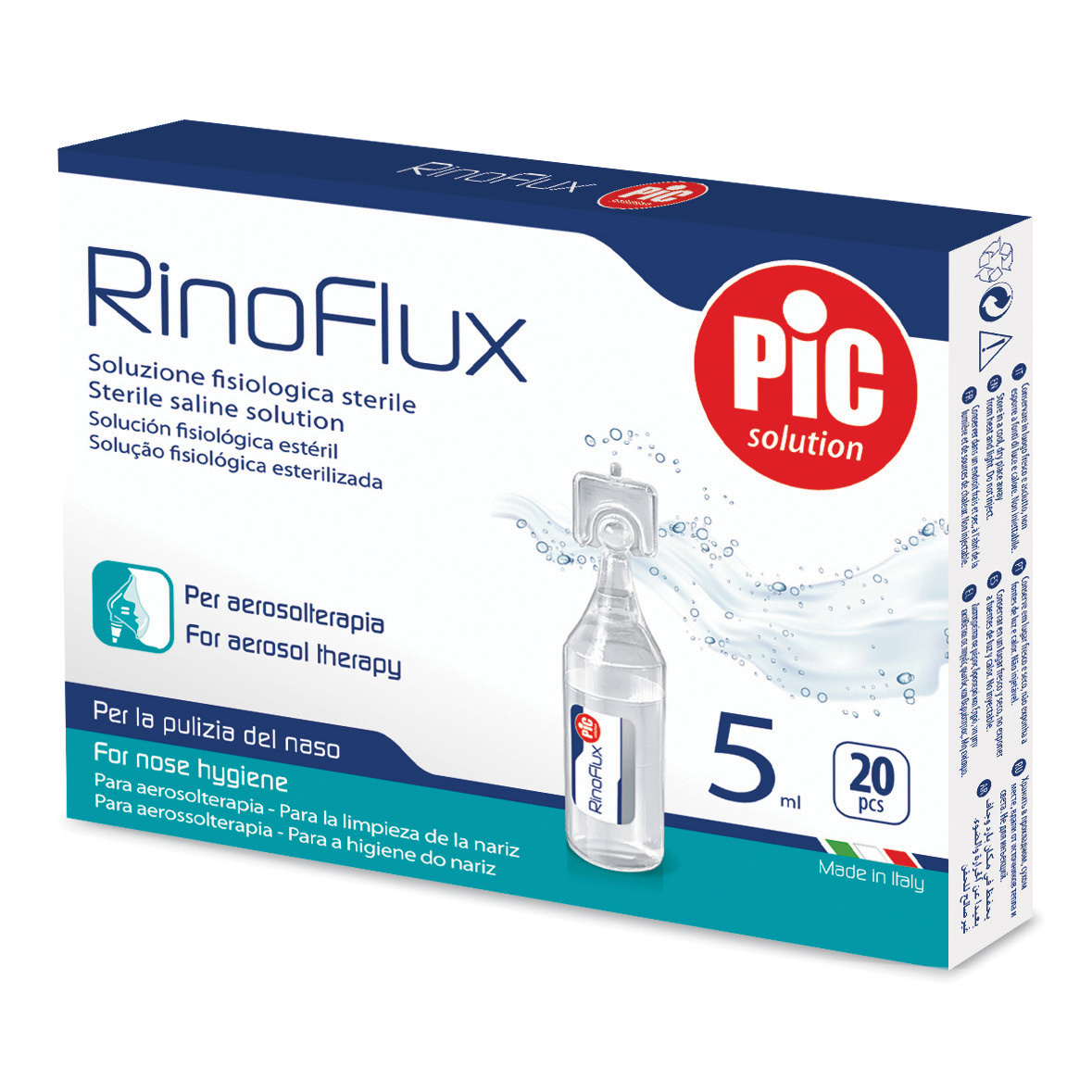 Pic Rinoflux Soluzione Fisiologica 20 Flaconi 5ml — confronto prezzi