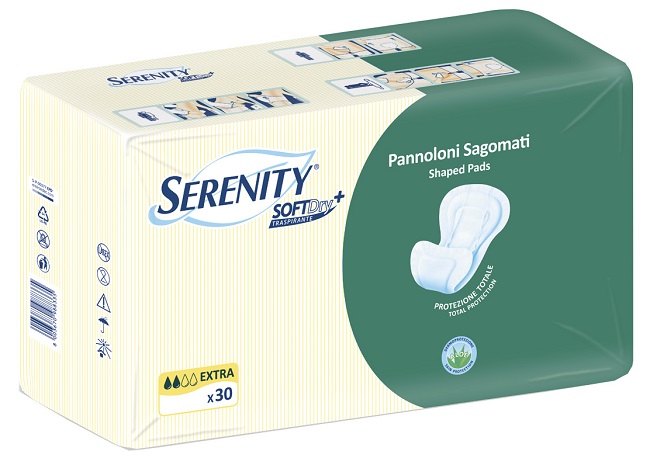 Pannolone per incontinenza sagomato serenity softdry+ aloe extra 30 pezzi