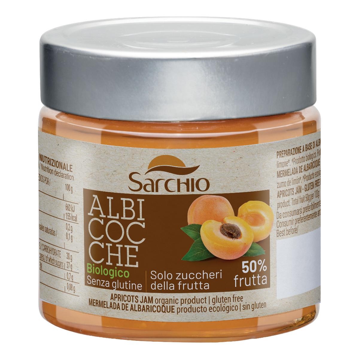 Sarchio composta di albicocche biologico senza glutine 250 g