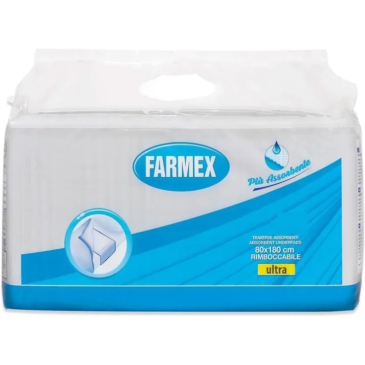 Farmex Ultra Traverse Assorbenti Rimboccabili Per La Protezione Di Letti E Materassi 80 X 180cm 15 Pezzi