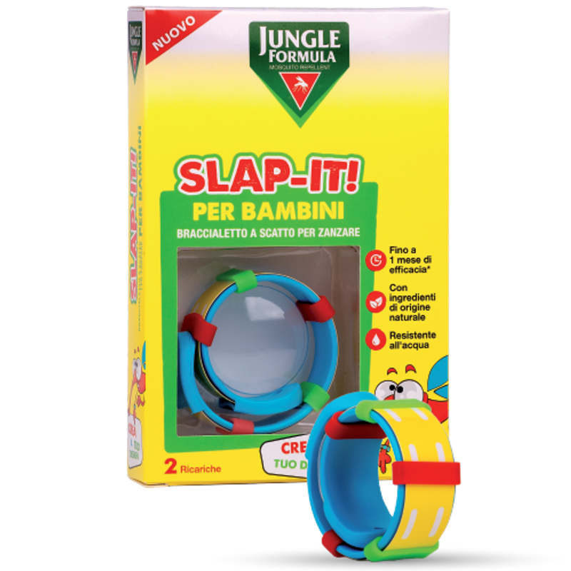 Jungle formula slap-it braccialetto anti-zanzare per bambini+ 2 ricariche