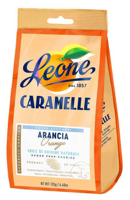Caramelle Leone Senza Zucchero | Arancia | Sacchetto 125g