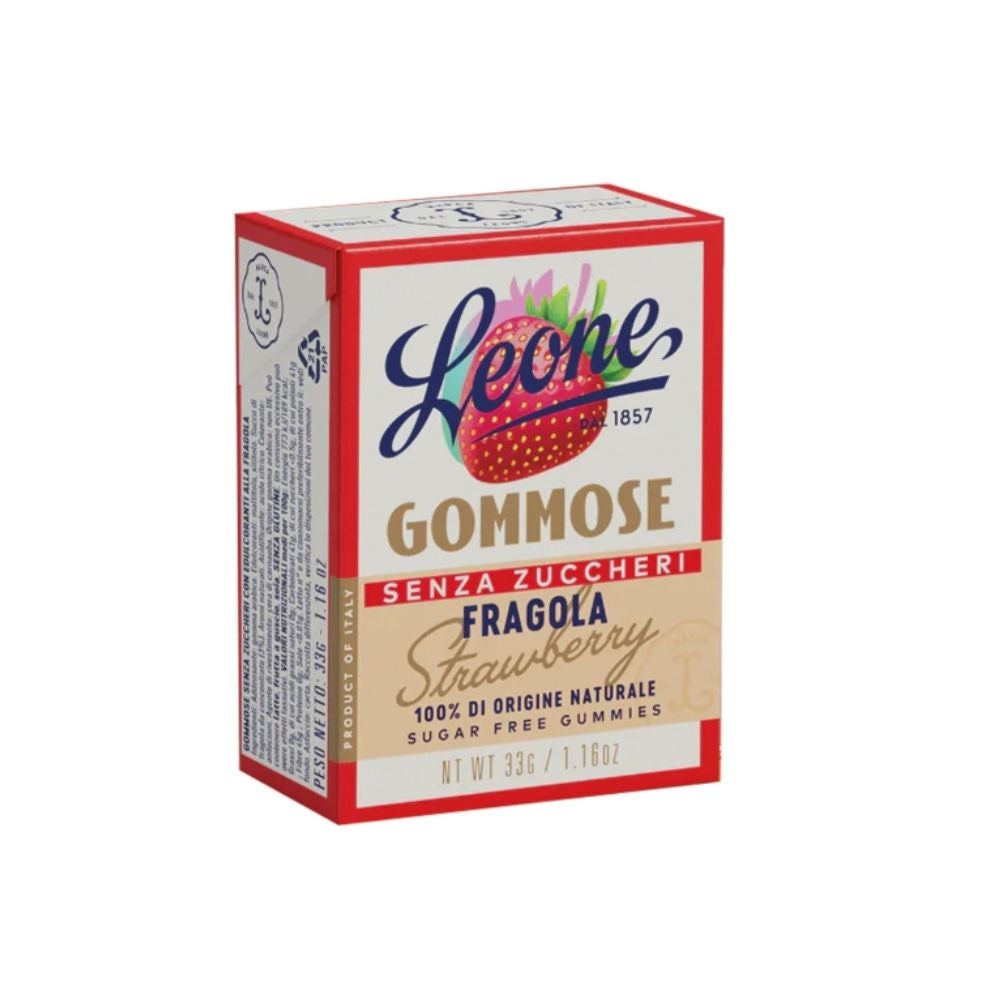 Leone Gommose Senza Zuccheri alla Fragola, 33g