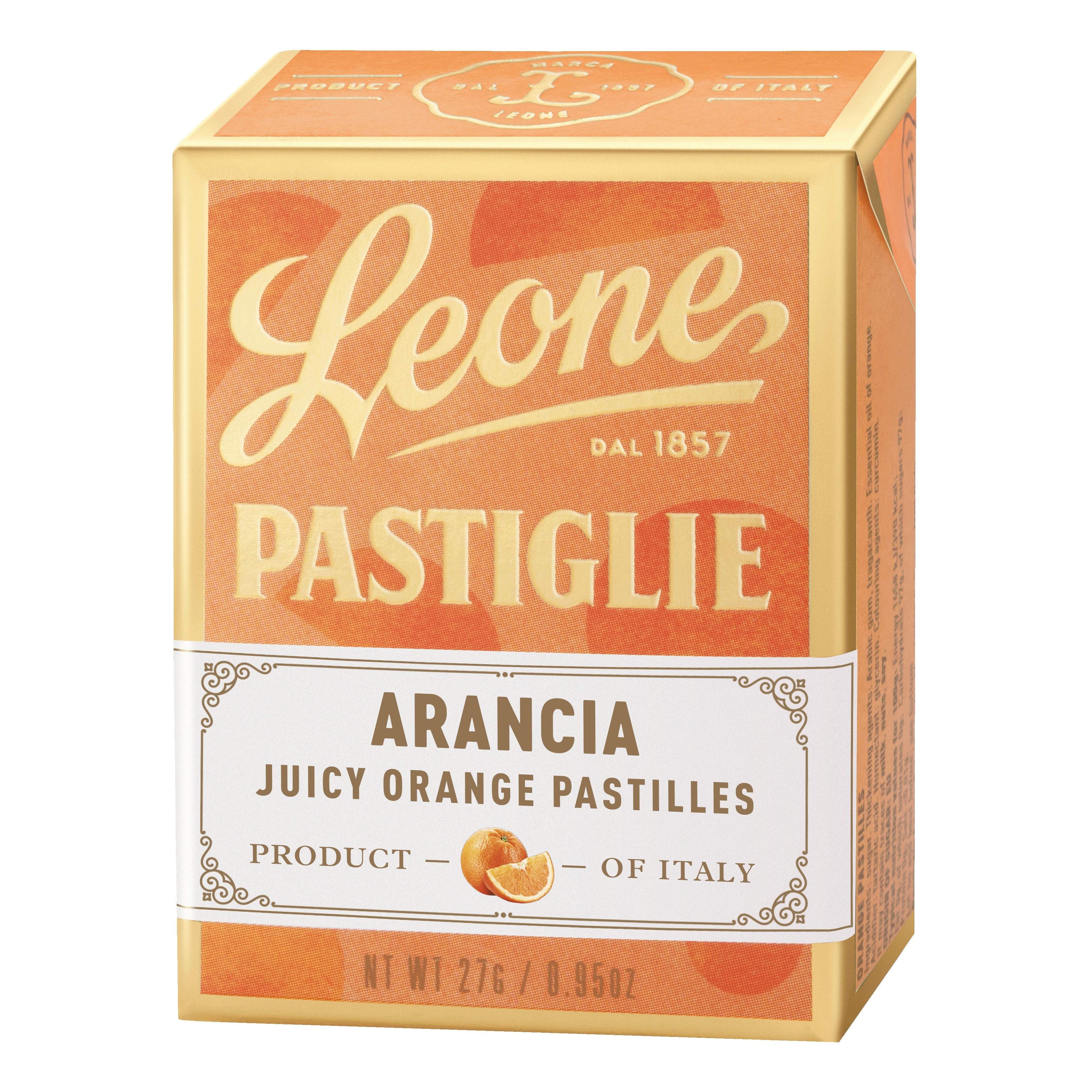 Pastiglie Leone Arancia | Caramelle Senza Glutine | 27 g