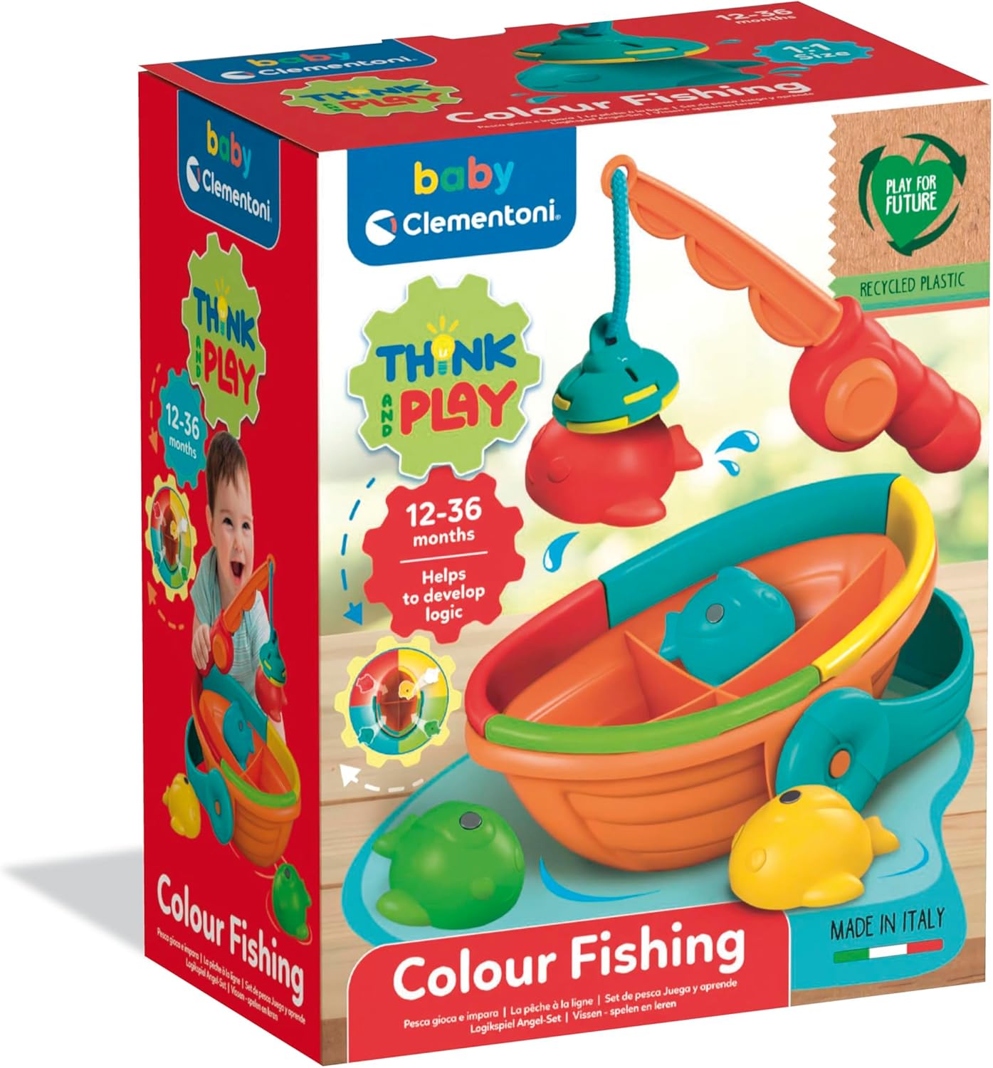 Clementoni Think & Play Colour Fishing Gioco Educativo 12-36 mesi