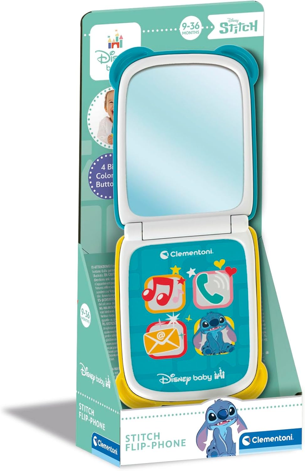 Clementoni Stich Flip Phone Smartphone Giocattolo Interattivo