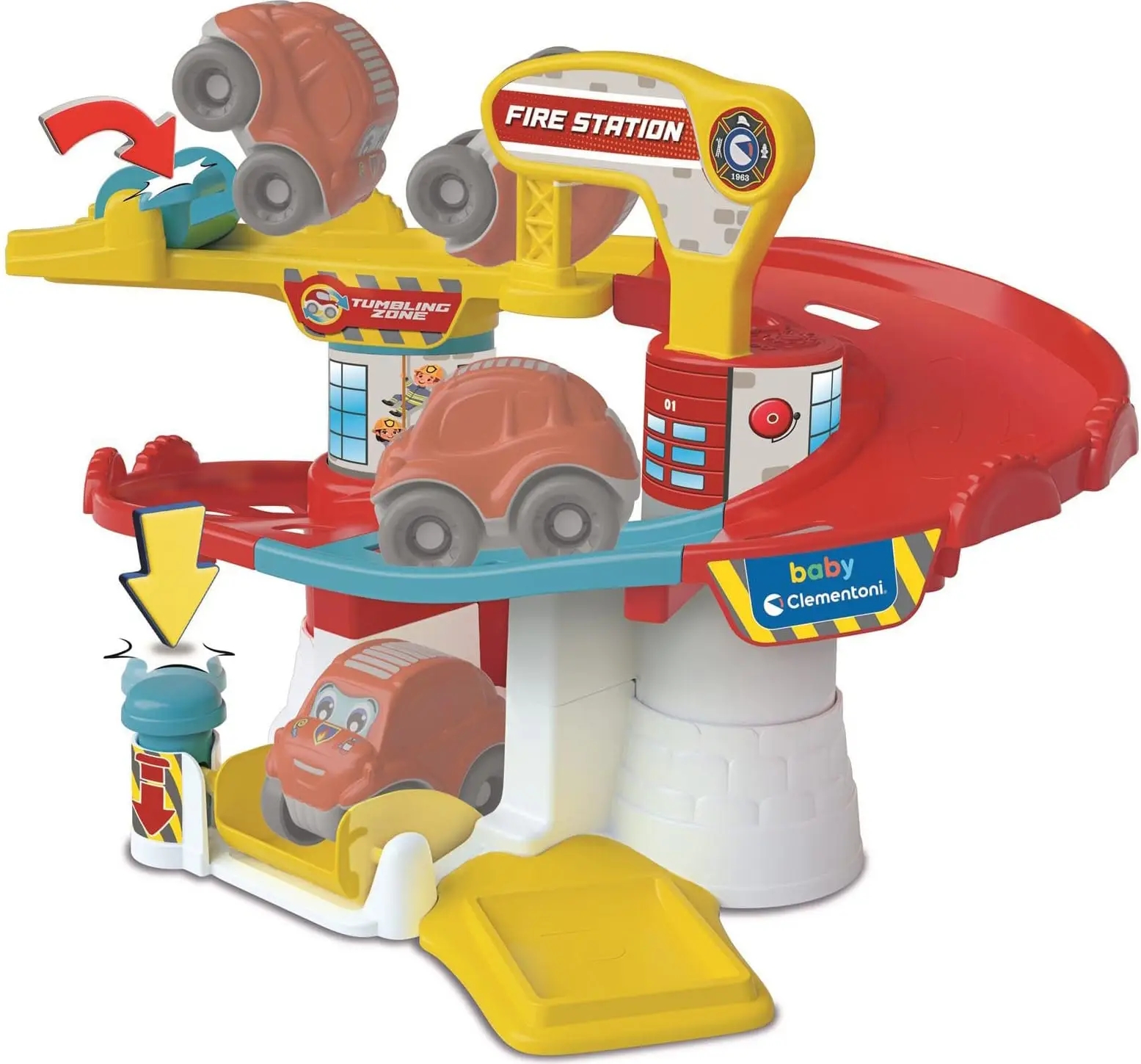 Clementoni Baby Tumbling Cars Fire Station Stazione Dei Pompieri