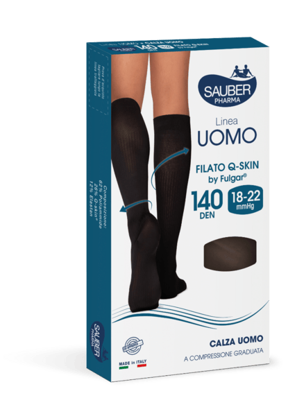 Sauber Linea Uomo Calza Anatomica Filato QSKIN 140 Den Taglia S/M Nero