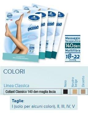 Sauber Linea Classica Collant in Maglia Liscia 140 Den Nero Taglia 4