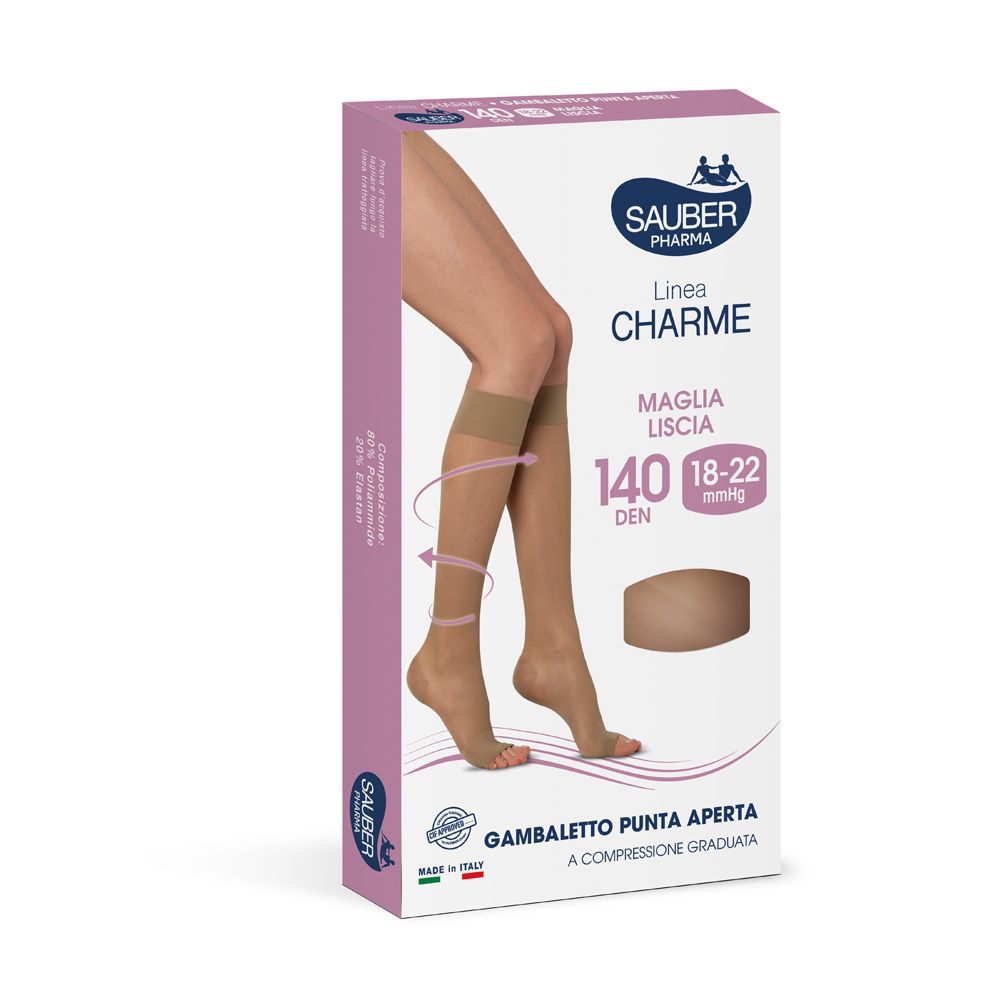 Sauber Charme Collant Tuttonudo Maglia Liscia 140 Den 18-22 Mmhg Colore Nero Taglia 4