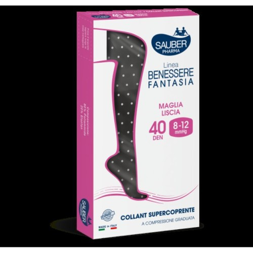 Collant Supercoprente 40 Denari Rombo Lurex Nero Taglia 3 - Sauber