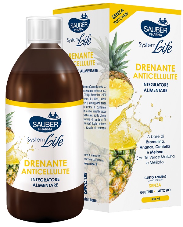 Sauber Pharma System Life Drenante Anticellulite Gusto Ananas 500ml