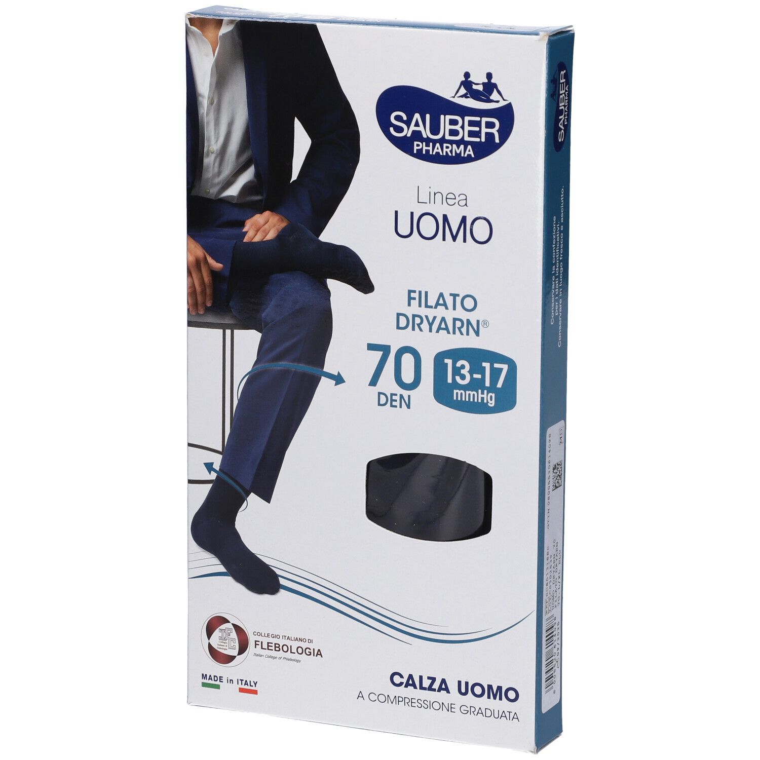 Sauber Pharma Uomo Calza Dryarn 70 Denari Blu Taglia L/XL 1 pz Calzini