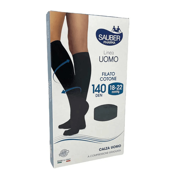 Sauber Pharma Uomo Calza Dryarn 140 Denari Colore Blu Taglia S/M 1 pz Calzini