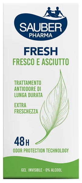 Sauber Pharma Fresh Fresco e Asciutto Deodorante Gel 30 ml Trasparente No Aloni Extra Freschezza Antiodore