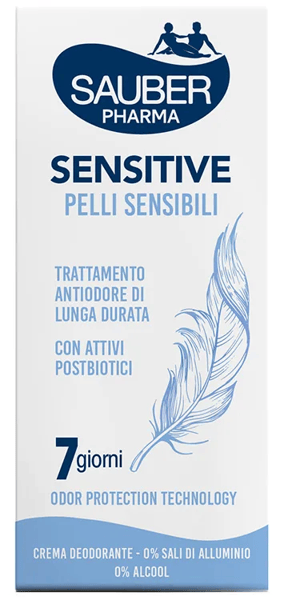 Sauber Pharma Sensitive Pelle Sensibile Crema Deodorante 35 ml Antitranspirante Zona Ascelle