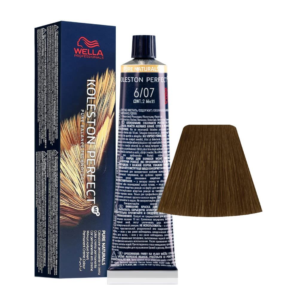 Wella Koleston Perfect Me+ Pure Naturals 6/07 – 60 ml, Biondo scuro/Marrone naturale ml Lozione per capelli