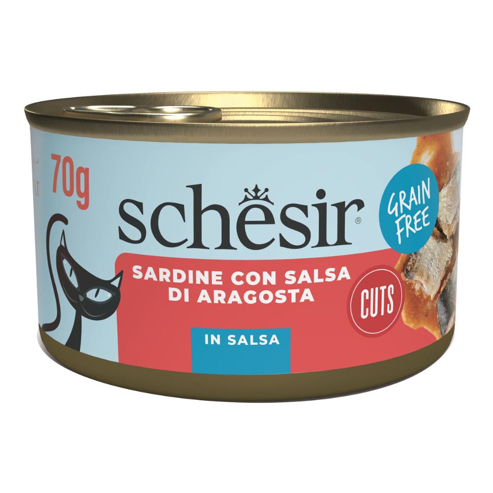SCHESIR GATTO SALSA GRAIN FREE SARDINE CON SALSA DI ARAGOSTA 70GR (lattina)