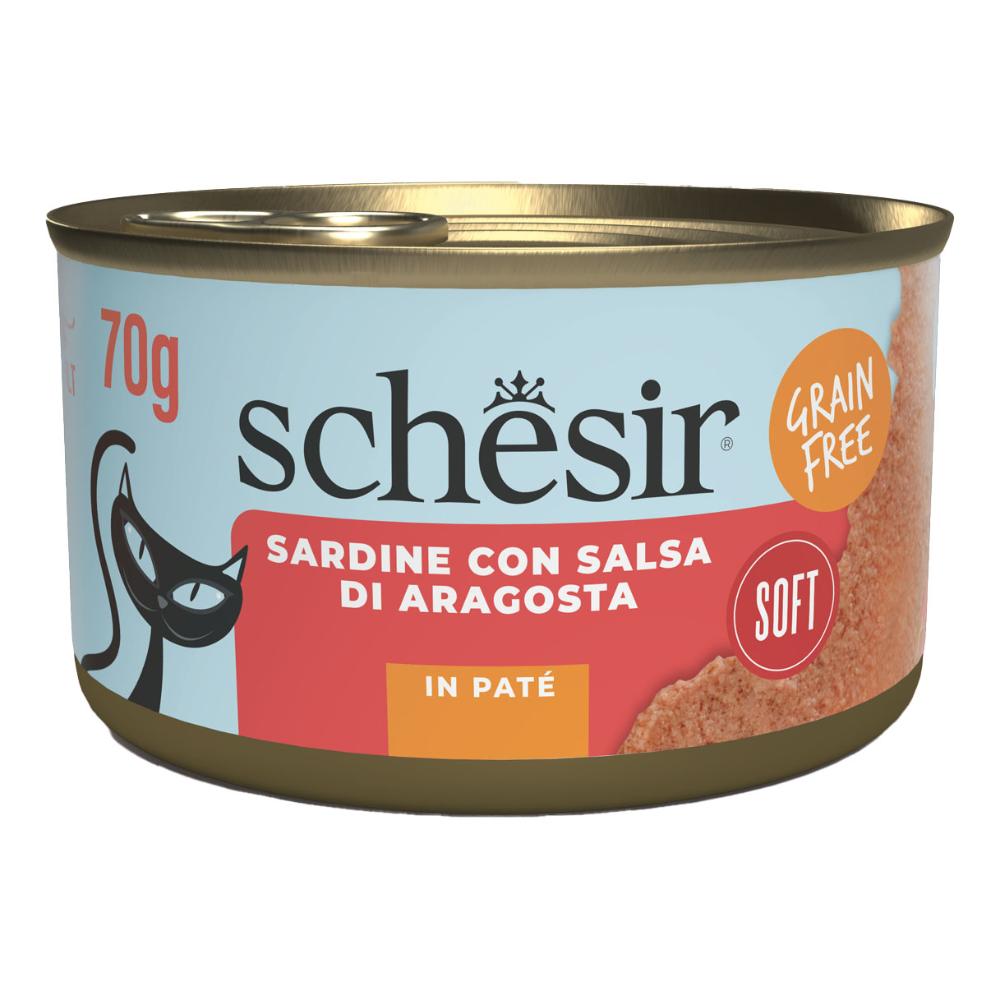 SCHESIR GATTO PATÃ GRAIN FREE SARDINE CON SALSA ARAGOSTA 70GR (lattina)
