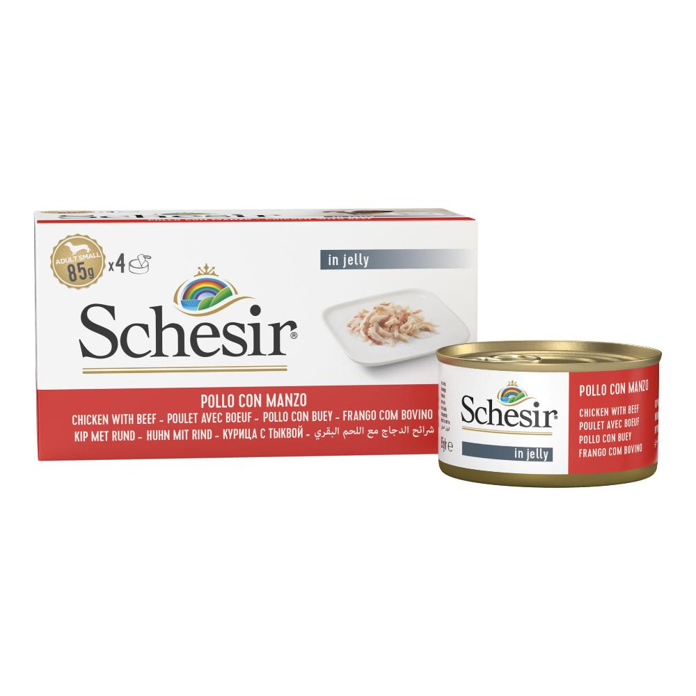 SCHESIR CANE JELLY POLLO MANZO 4x85GR (lattina) MULTIPACK — confronto prezzi