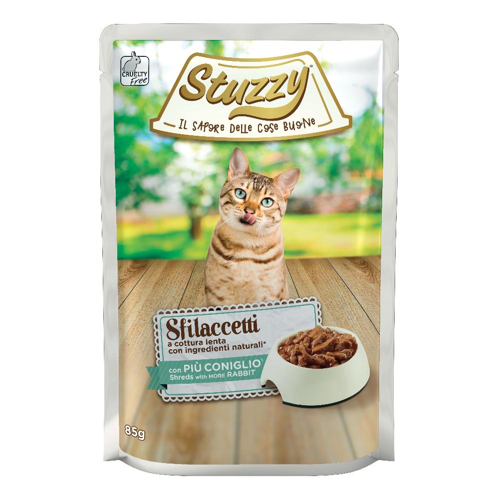 STUZZY GATTO SFILACCETTI CONIGLIO 85GR (bustina)