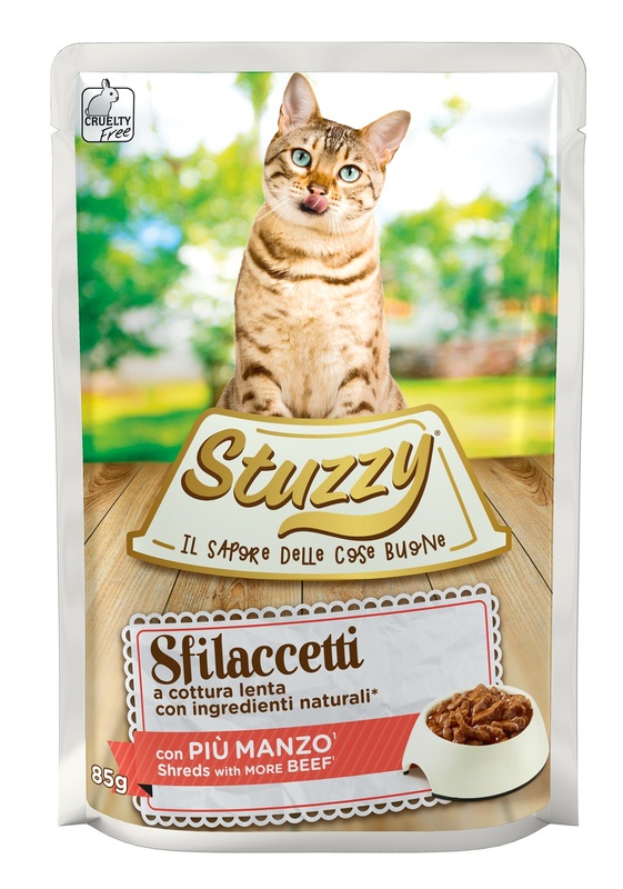 Stuzzy Gatto Sfilaccetti Busta Adulto Manzo 85 Gr