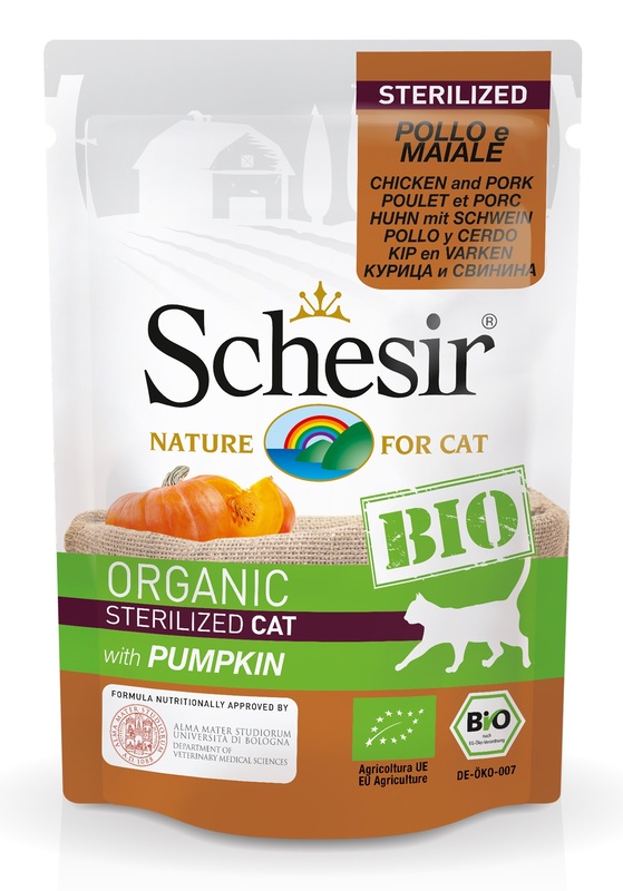 Schesir Gatto Bio Organic Busta Adulto Sterilizzato Pollo, Maiale & Zucca 85 Gr — confronto prezzi