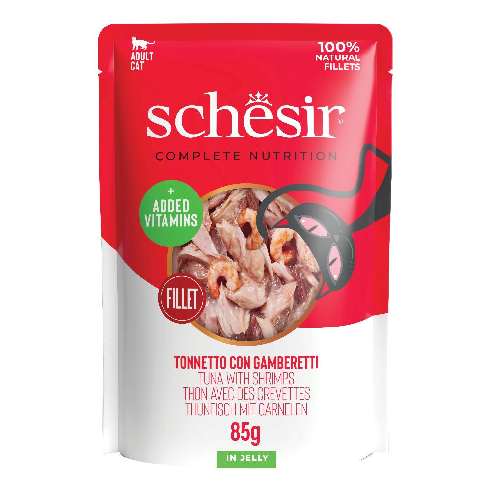 Schesir Gatto Busta In Jelly Adulto Tonnetto &amp; Gamberetti 85 Gr
