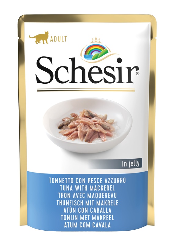 SCHESIR GATTO FILETTI JELLY TONNO PESCE AZZURRO 85GR (bustina)