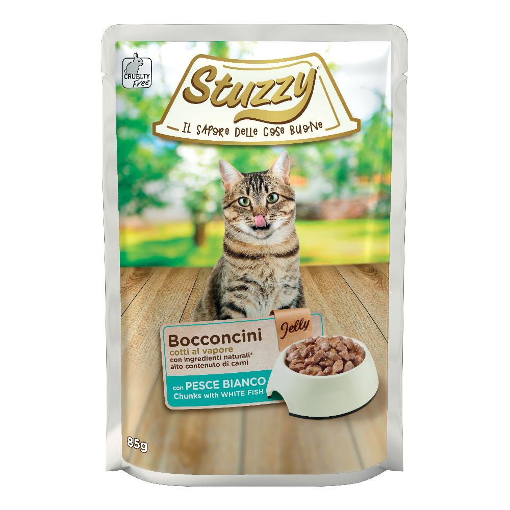 Stuzzy Gatto Bocconcini Jelly Busta Adulto Pesce Bianco 85 Gr