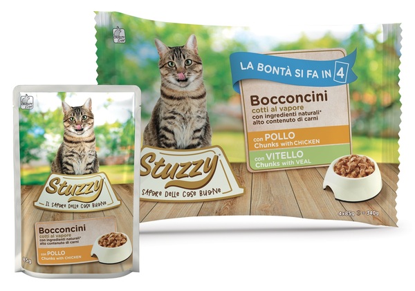 Stuzzy Gatto Bocconcini Multipack Adulto Pollo & Vitello Cf. (4X85) Gr