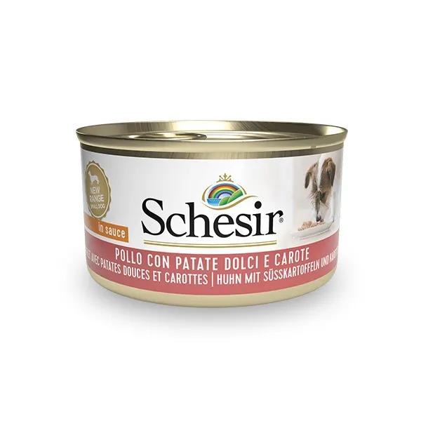 Schesir Cane Adulto Pollo Patate Dolci Carote Alimento Umido Lattina 85g