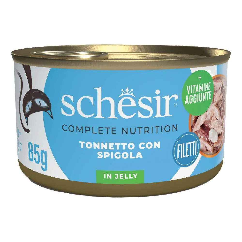 Schesir Gatto Lattina In Jelly Adulto Tonnetto &amp; Spigola 85 Gr