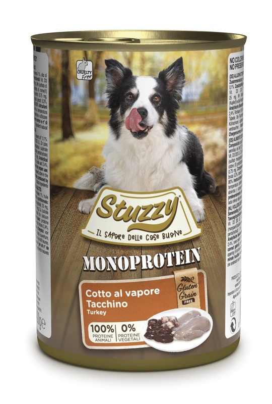 Stuzzy dog monoprotein tacchino fresco 400 g — confronto prezzi