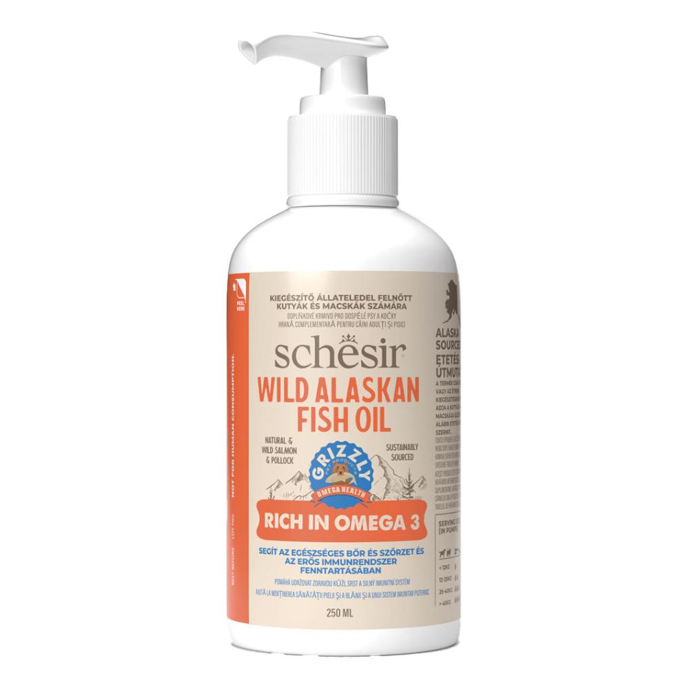 Schesir Grizzly Olio Salmone Selvatico dell’Alaska per Cani e Gatti 250 ml