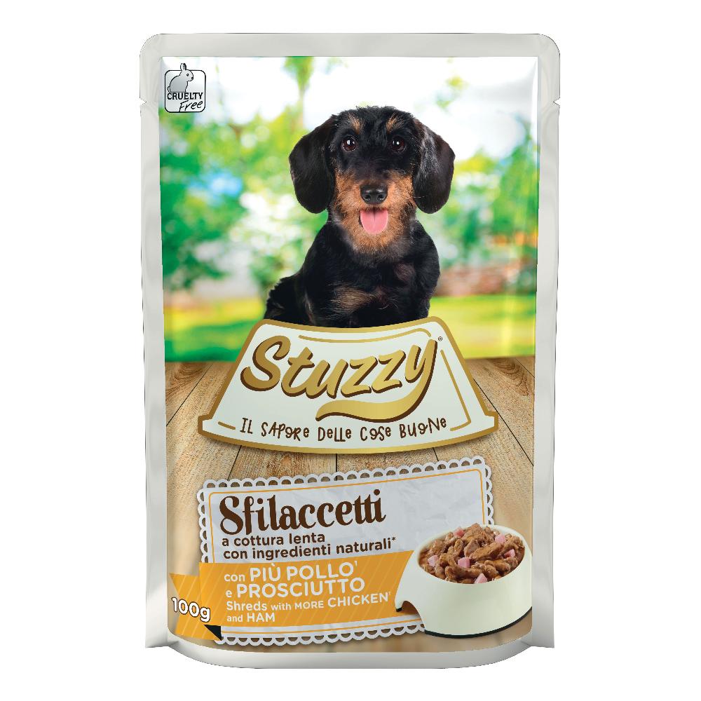 Stuzzy Cane Sfilaccetti Busta Adulto Pollo &amp; Prosciutto 100 Gr — confronto prezzi