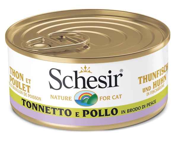 SCHESIR GATTO BROOD DI COTTURA TONNETTO POLLO 70GR (lattina)