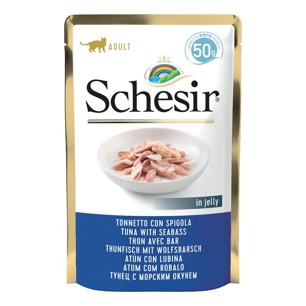Schesir Gatto Busta In Jelly Adulto Tonnetto &amp; Spigola 50 Gr