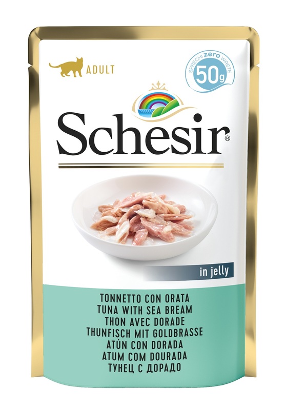 SCHESIR GATTO FILETTI JELLY TONNETTO ORATA 50GR (bustina)