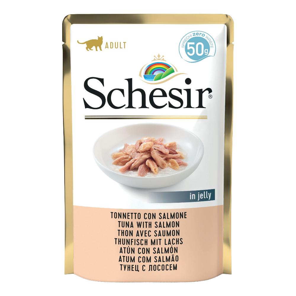 Schesir Gatto Busta In Jelly Adulto Tonnetto &amp; Salmone 50 Gr