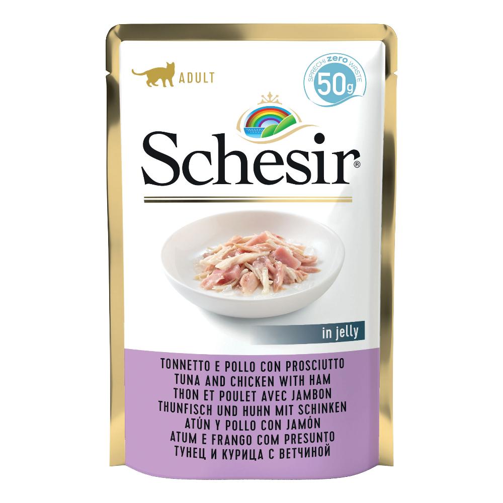 Schesir Gatto Busta In Jelly Adulto Tonnetto, Pollo &amp; Prosciutto 50 Gr