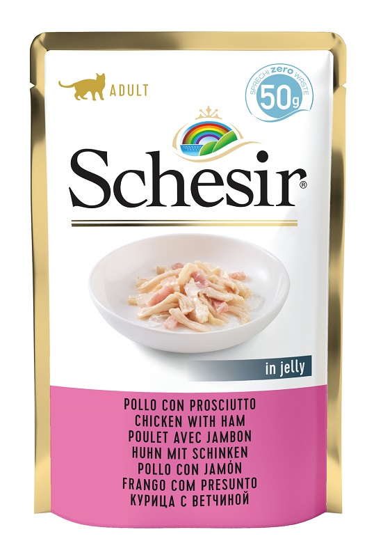 SCHESIR GATTO FILETTI JELLY POLLO PROSCIUTTO 50GR (bustina)