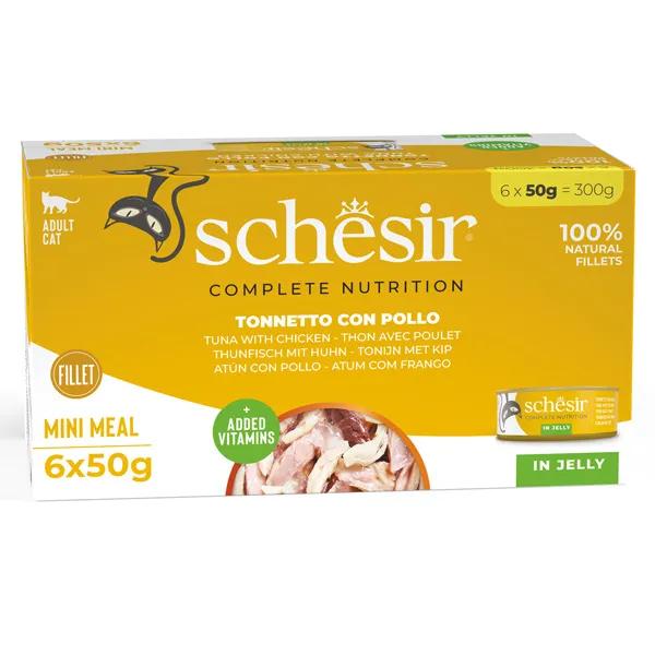 Schesir Cat Filetti Di Tonnetto Con Pollo In Gelatina Alimento Umido Per Gatti 6 X 50 G