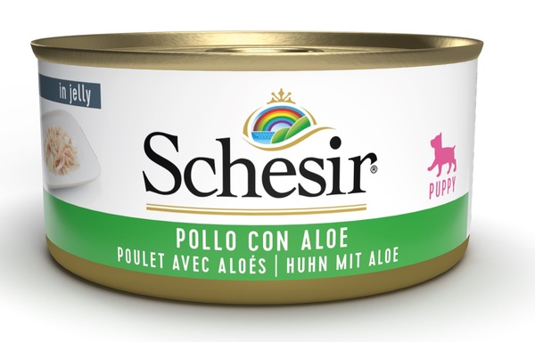 Schesir Cane Lattina In Jelly Puppy Pollo &amp; Aloe 150 Gr