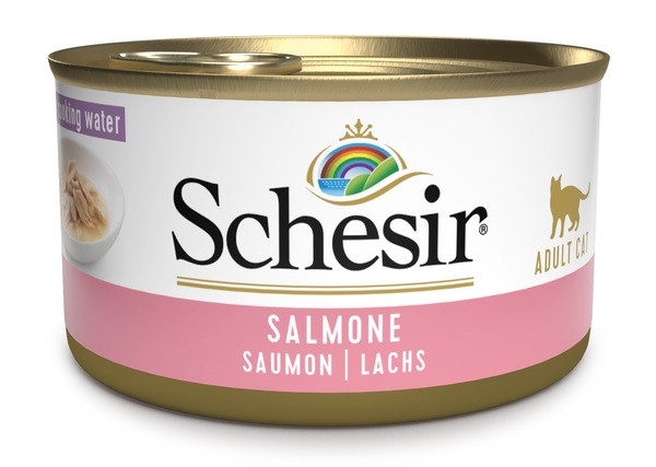 SCHESIR GATTO BRODO DI COTTURA SALMONE 85GR (lattina)